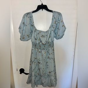 Blue off the shoulder dress